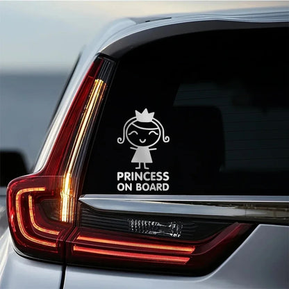 Sticker Smiling Girl Pattern Princess On Board Decal Driving