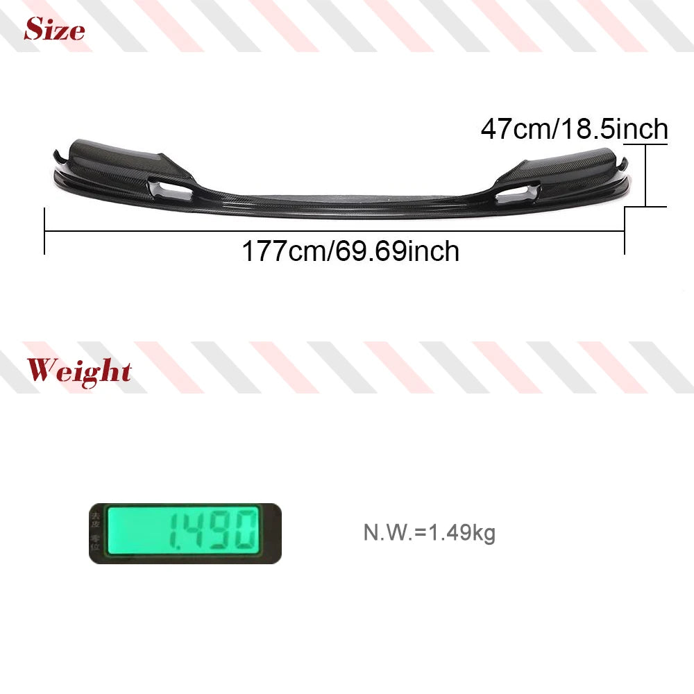 For BMW 5 Series F10 M5 Carbon Fiber Front Bumper Lip Spoiler