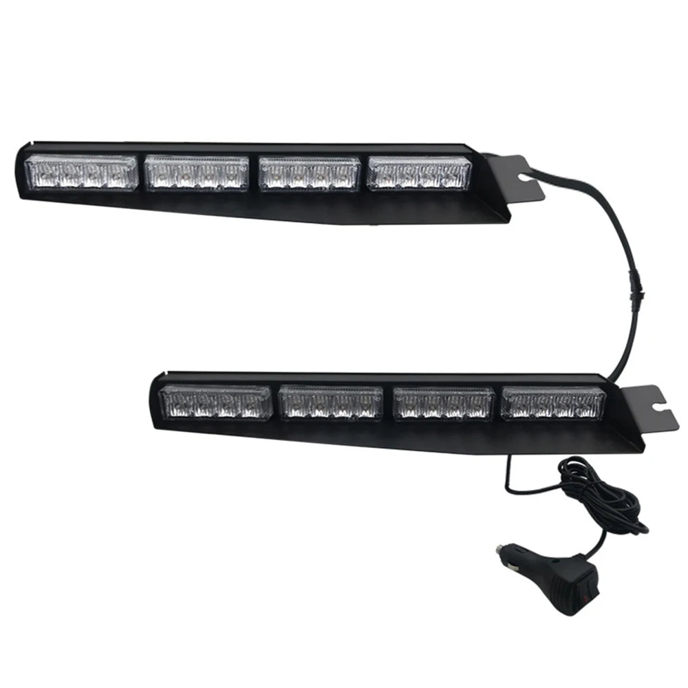 For Flash Lamp Windshield Bar 2PCS Visor Strobe Bars Front