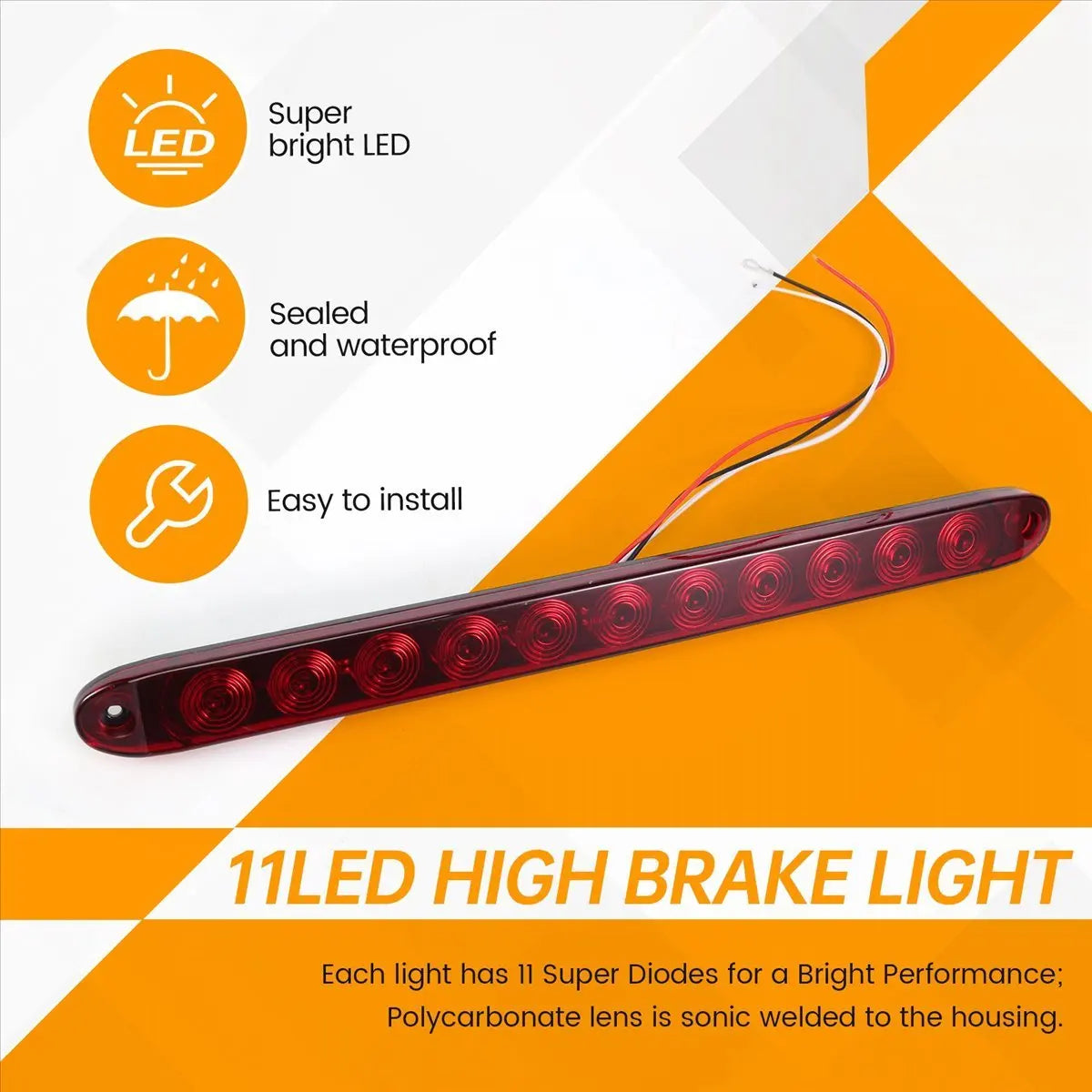 Compatible 1PCS Red Inch Bar Stop Turn Tail 3RD