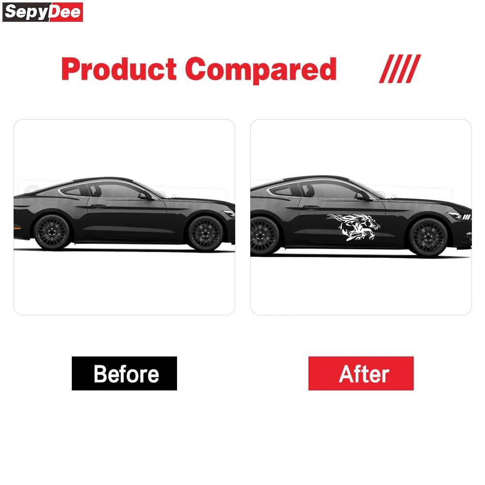 For Mustang Challenger Porsche Ford Pickup Running Horse Side