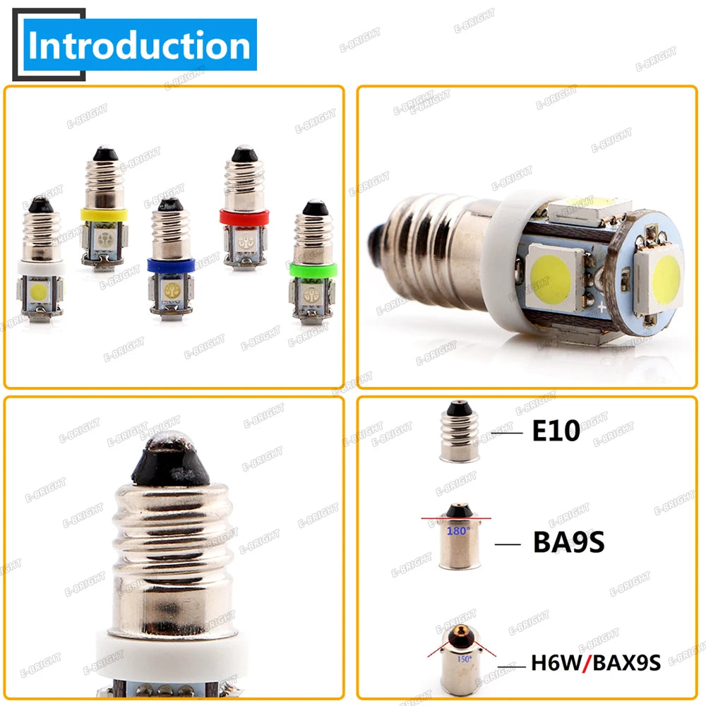 E10 Flashlight 10PCS Dc 6V 6.3v 5050 Smd Bulb