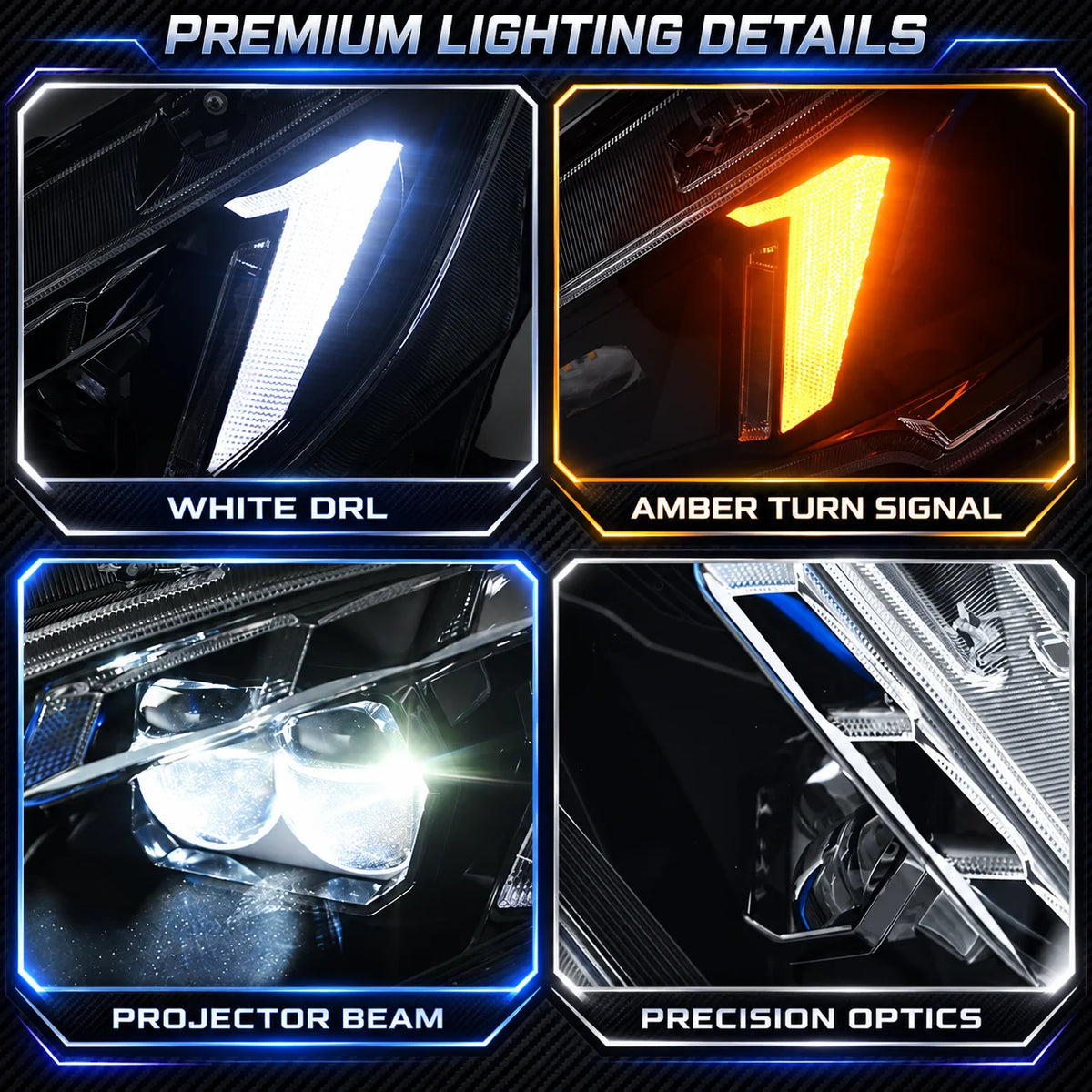 For Honda Civic 2016-2021 Sedan Hatchback Typy Pair Headlights