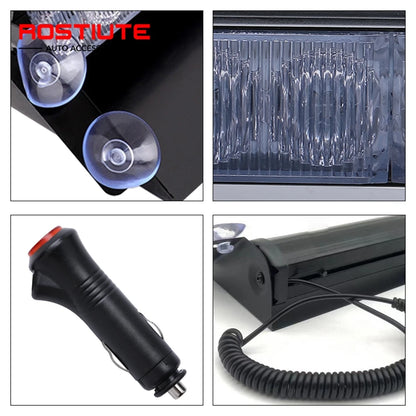 12V 8LED Strobe Warning Flashing Stroboscopes Suction Cup Plug