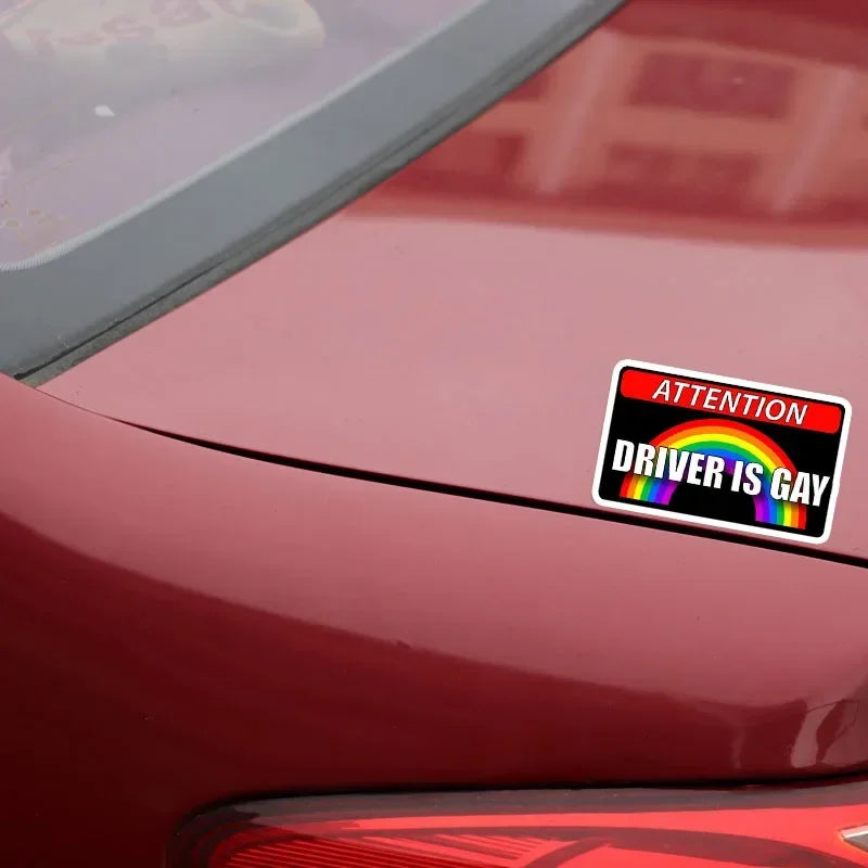11.4x6.7cm Driver Is Gay Hood Creative Decals Both Side