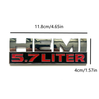 Metal Hemi 5.7 Liter Stickers Are Suitable Trunk Rear