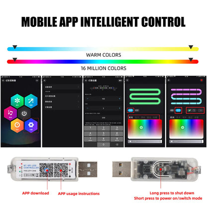 In Ambient RGB Symphony Interior Strip Remote APP Control