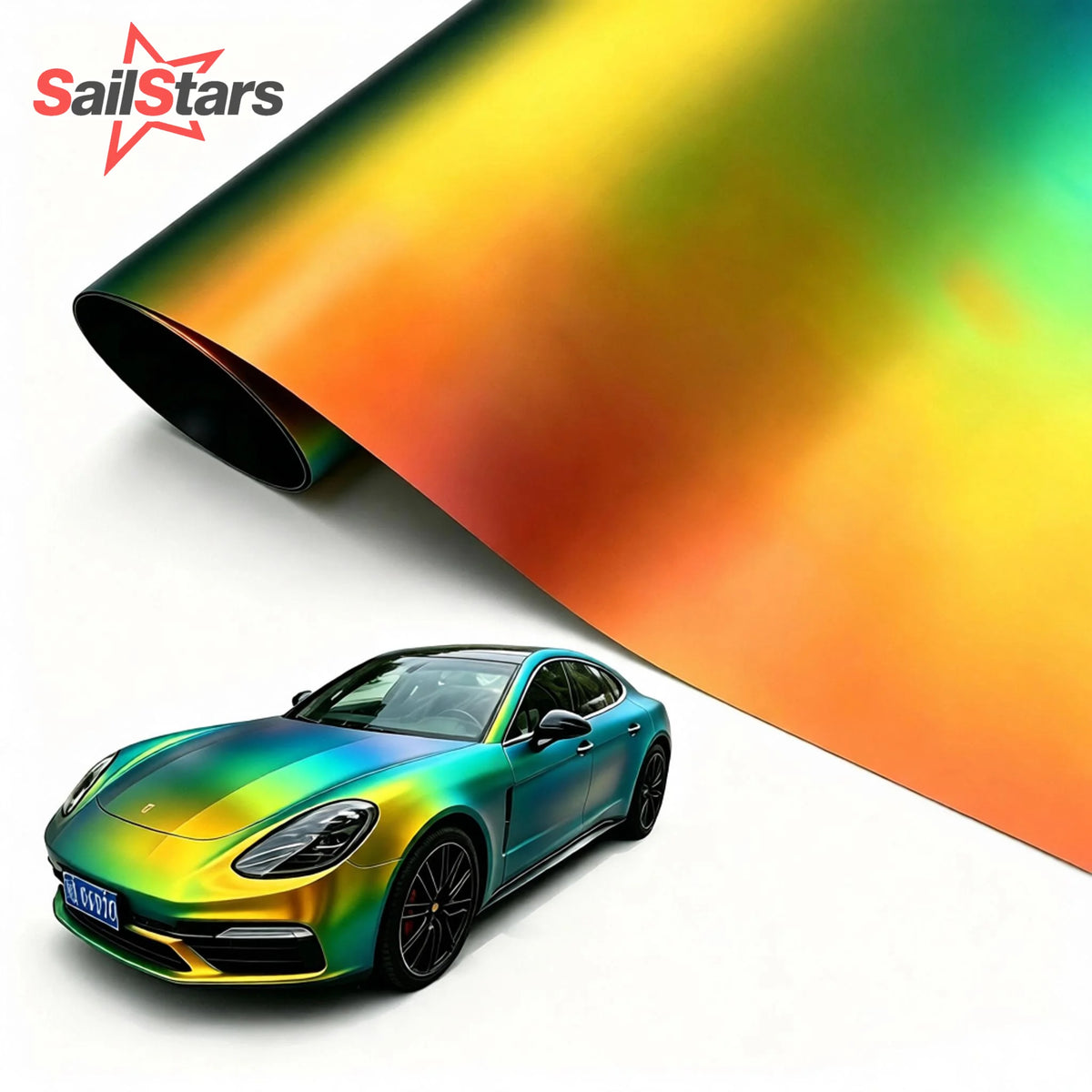 Wrapping Foil Rainbow Chrome Matte Green Gold Vinyl Wrap