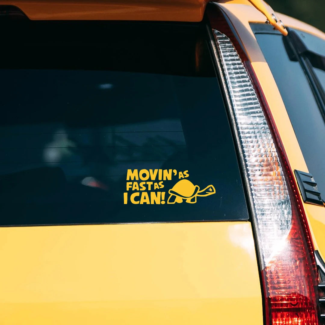 Reflective Move As Fast Possible Animal Decal Scratch Cover