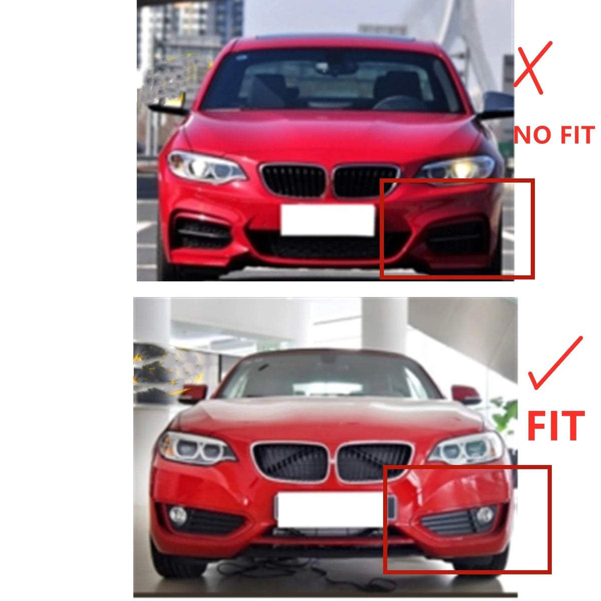 For BMW 2 Series F22 F23 Carbon Fiber Look Gloss Black Front
