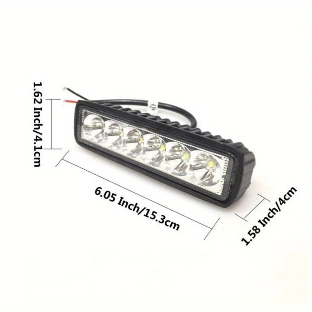2PCS 18W Work Drl Spotlight Bright Offroad SUV Truck