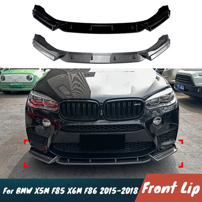 For BMW X5M F85 X6M F86 2015-2018 3PCS Set Front Bumper Lip Chin