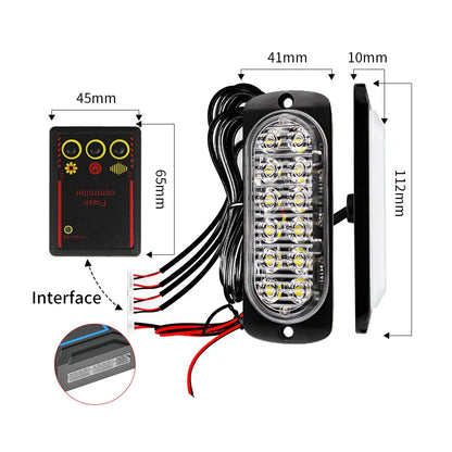 In Warning Strobe 12V 24V Amber Grille Emergency Flash