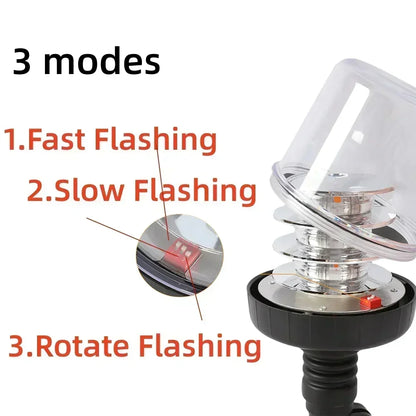 2PCS 12V 24V Amber Warning Emergency Strobe Safety Flashing