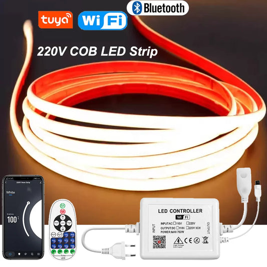 220V Cob Strip 288leds M IP65 Waterproof Tuya Wifi