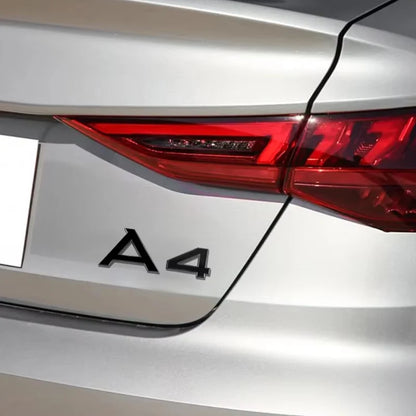 For A4 Badge 3D ABS Glossy Black Sticker Trunk Bumper Body Audi