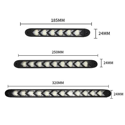 2PCS Arrow Daytime Running 12V Drl Switchback Strips Amber