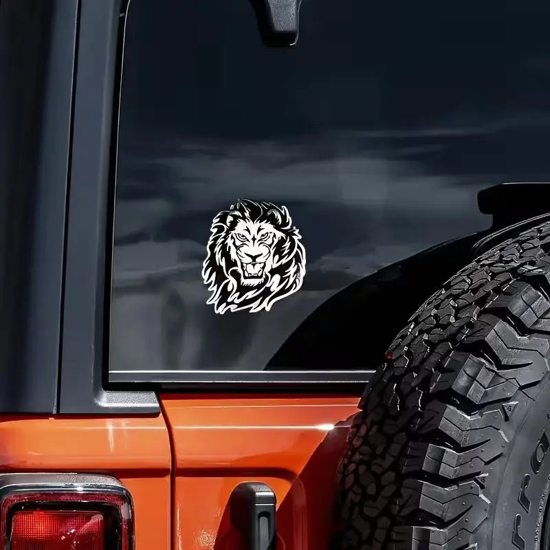For Vehicles A 3D Fierce Lion Sticker Featuring Metal Head Tail