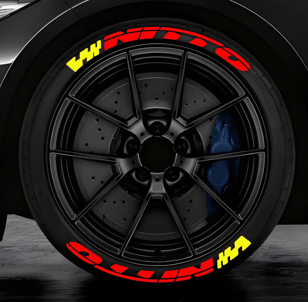 For 4 Tires 8PCS Lot Wheels Stickers Tuning 3D Permanent Pvc