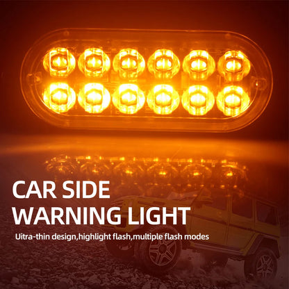 2PCS 12LED Warning Breakdown Emergency Truck Trailer Beacon Side