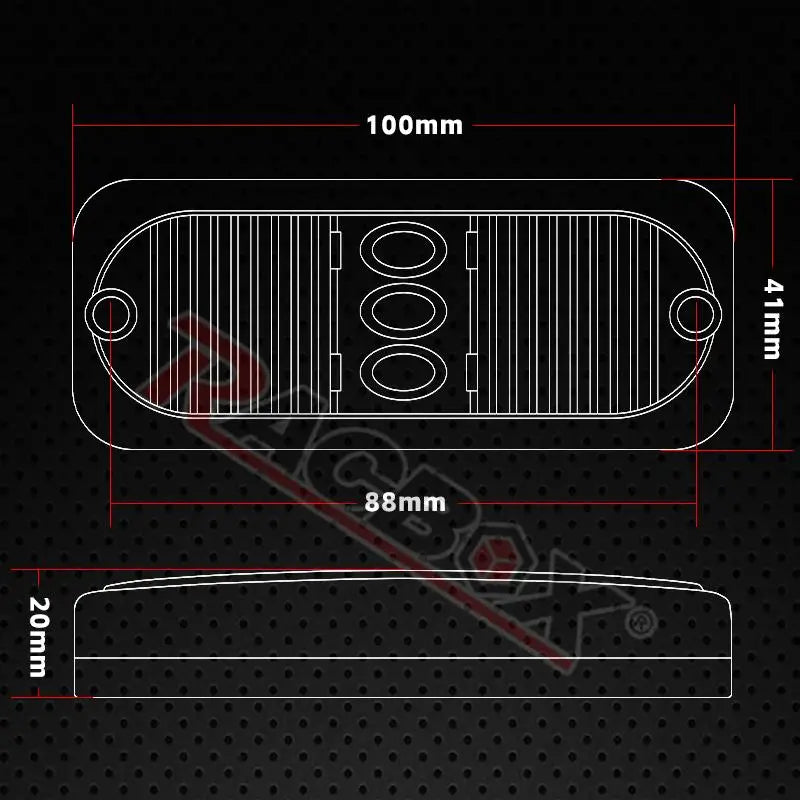 Inch Side Marker Clearance Amber Red Signal Indicator Tail