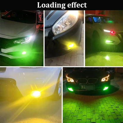 2X 3570 60W H4 Lemon Green Fog Bulb H8