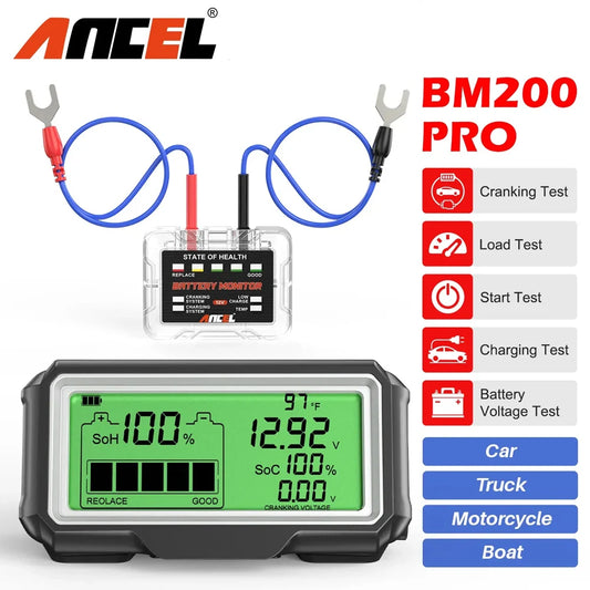 Ancel BM200 Pro 12V Battery Tester Monitor head-up Display