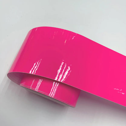 10CM Width Glossy Neon Pink Fluorescent Vinyl Wrap Sticker