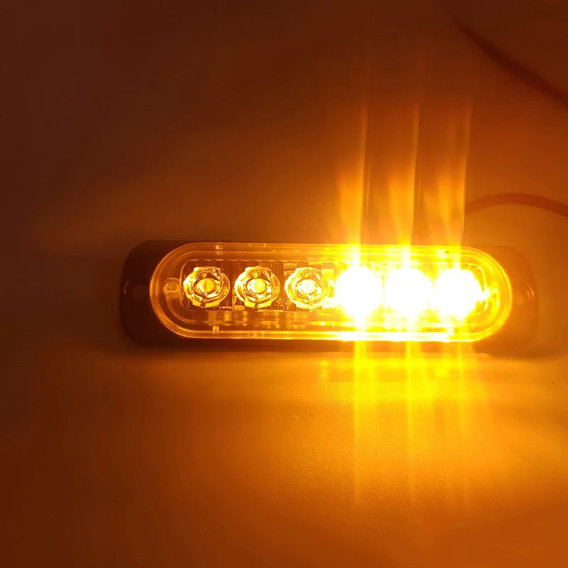 4P Truck Signal 12v-24v Strobe Grille Flashing Bar Side