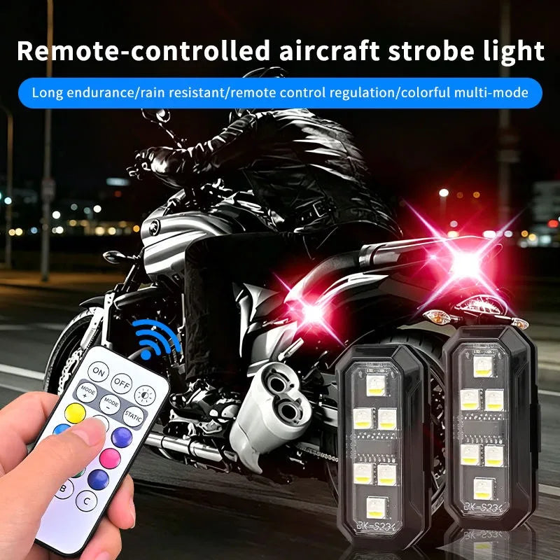 For Motorcycles RGB Color Truck Warning Night Pilot Searchlights