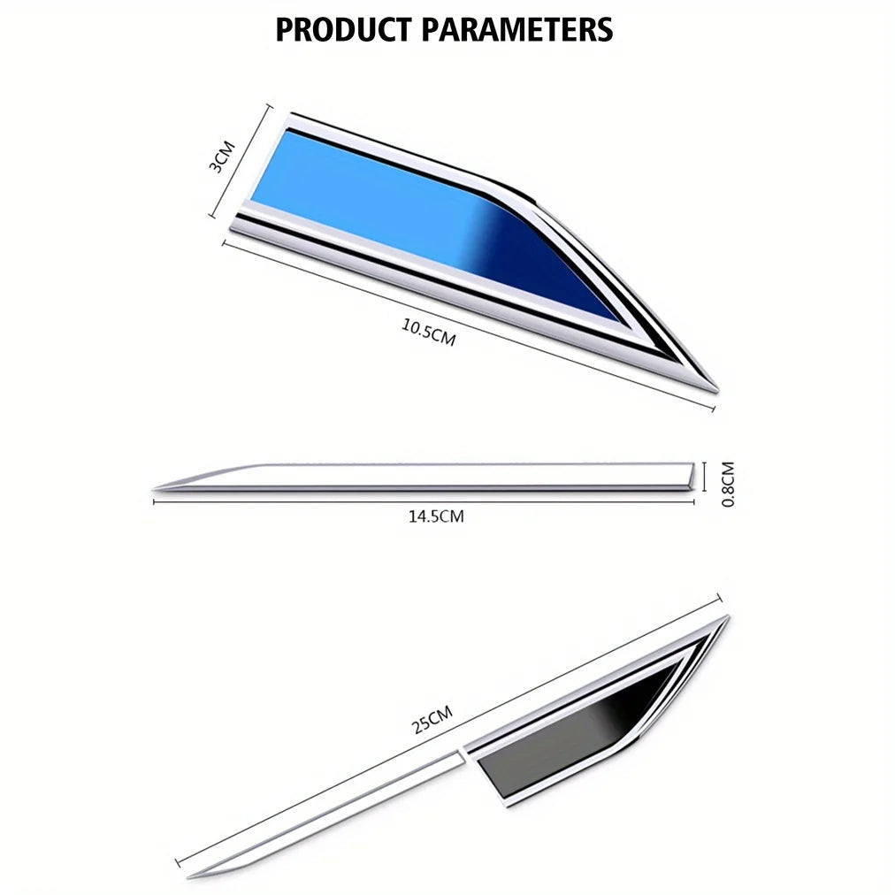 2PCS Set Body Protective Sticker Fender Side Blade Stainless