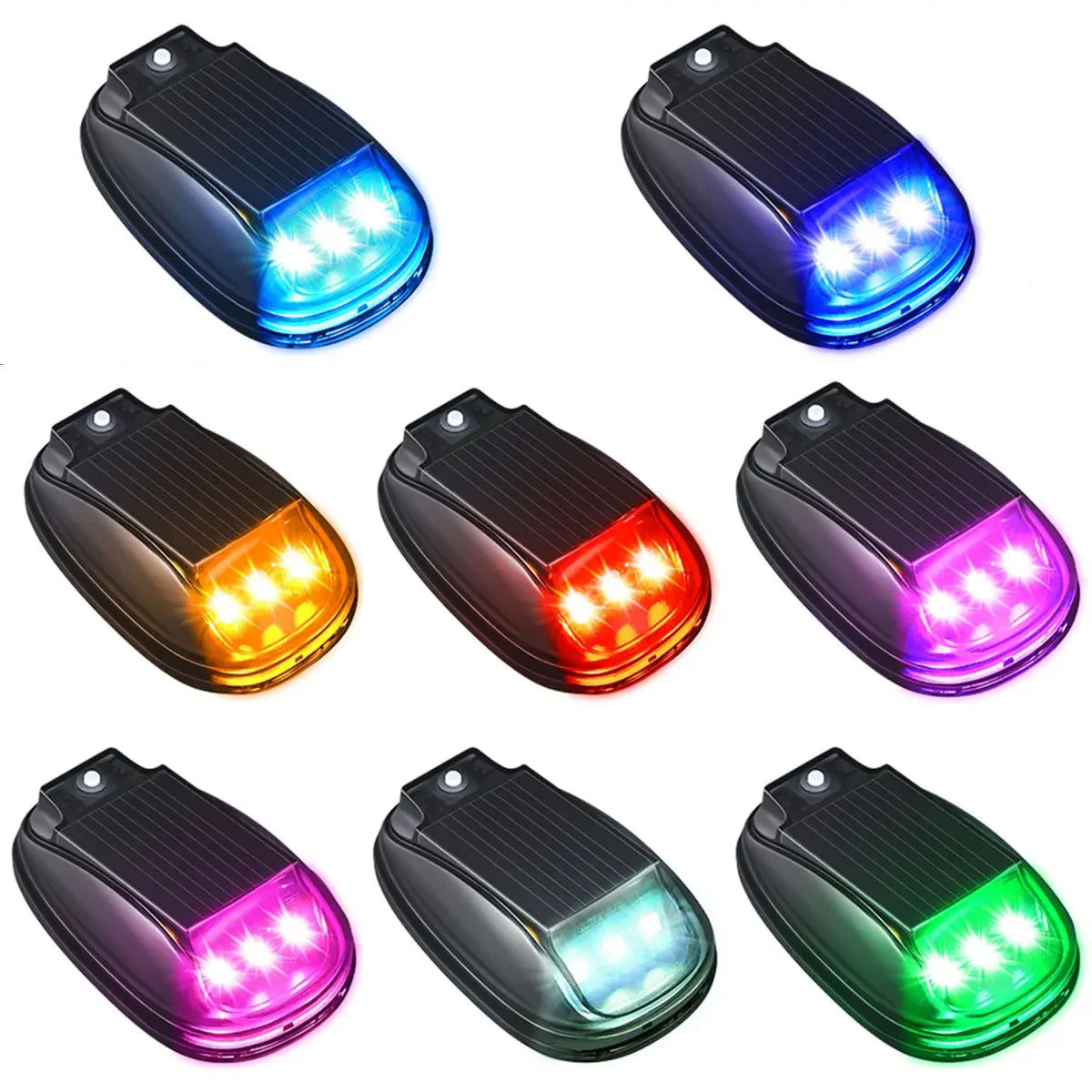 Wireless Roof Security Warning 5IN1 Solar RGB Strobe