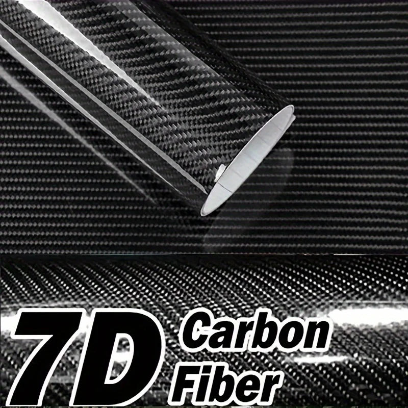 7D Carbon Fiber Film Interior Moulding Stickers Pu Leather