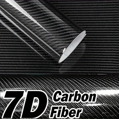7D Carbon Fiber Film Interior Moulding Stickers Pu Leather