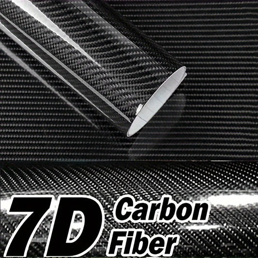 7D Carbon Fiber Film Interior Moulding Stickers Pu Leather