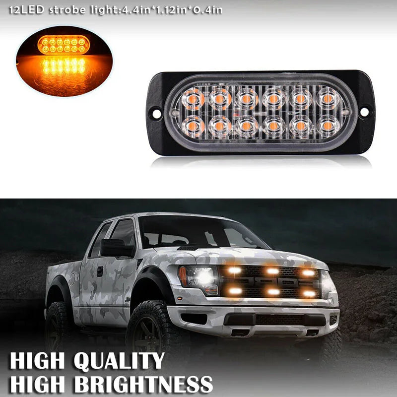 1PCS 12LED Truck Slim Flash Bar Emergency Warning Strobe