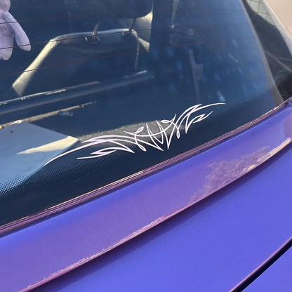 Gothic Tribal Abstract Flame Line Vinyl Bumper Sticker Spine