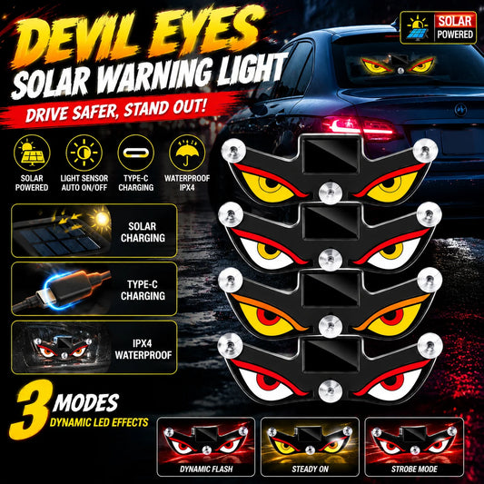 Solar Powered Devil Eye Warning Ambient Window Fun Stylish