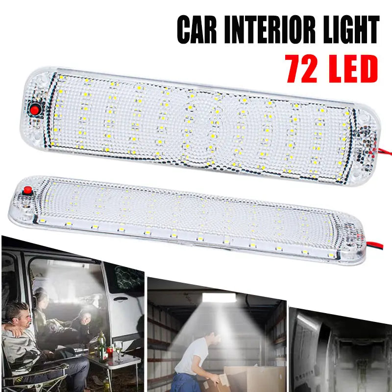 2PCS 72LED 12v-80v Interior Dome Roof Ceiling Reading Lighting
