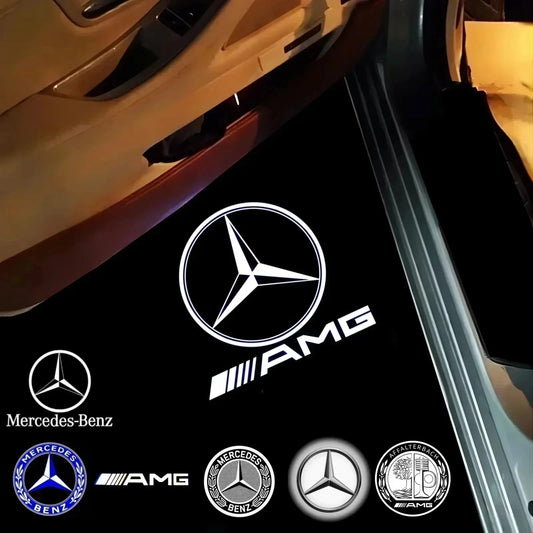 For Mercedes Benz Amg A B 2PCS Door Projector Lamps C M Ml Gla