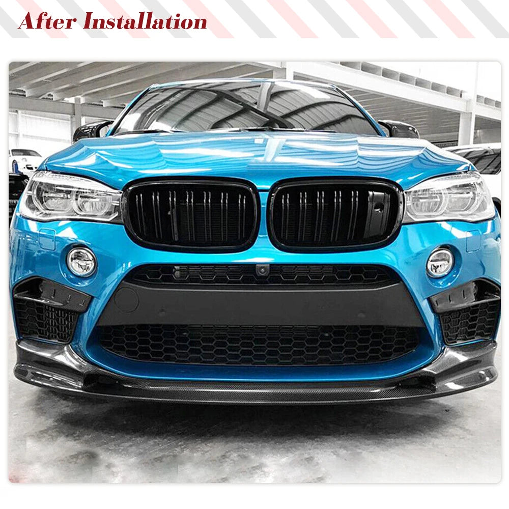 For BMW F85 X5M F86 X6M Carbon Fiber Front Bumper Lip 2015-2018
