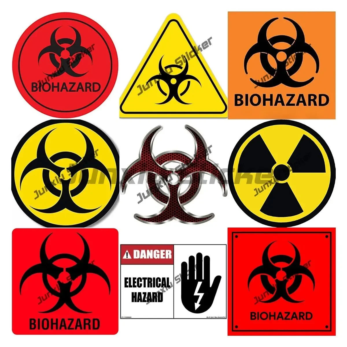 Biological Hazard Decals Biohazard Risk Warning Round Square