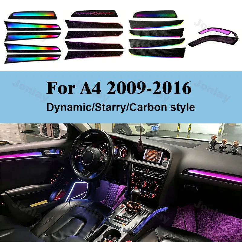 For Audi A4 B8 8RB 2009-2016 Interior Atmosphere Trim Lighting