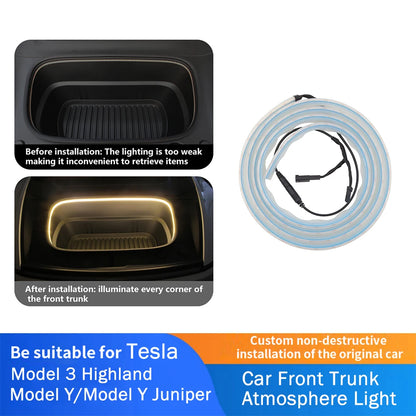 For Tesla Model 3 Highland 2024 Frunk Strip Front Trunk Ambient