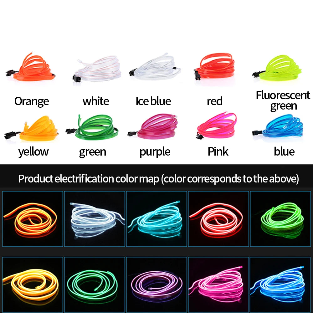 Meter Ambient Lighting Neon Fiber Optic Atmosphere Strip Interior