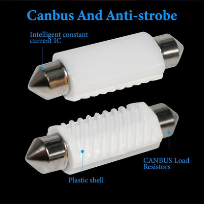 10X C5W 12V Festoon C10W Canbus 31MM 36mm39mm41mm Interior
