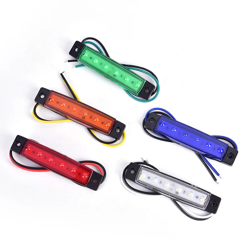 1PC 12V 6leds Lorry Side Marker Indicator Low Trailer