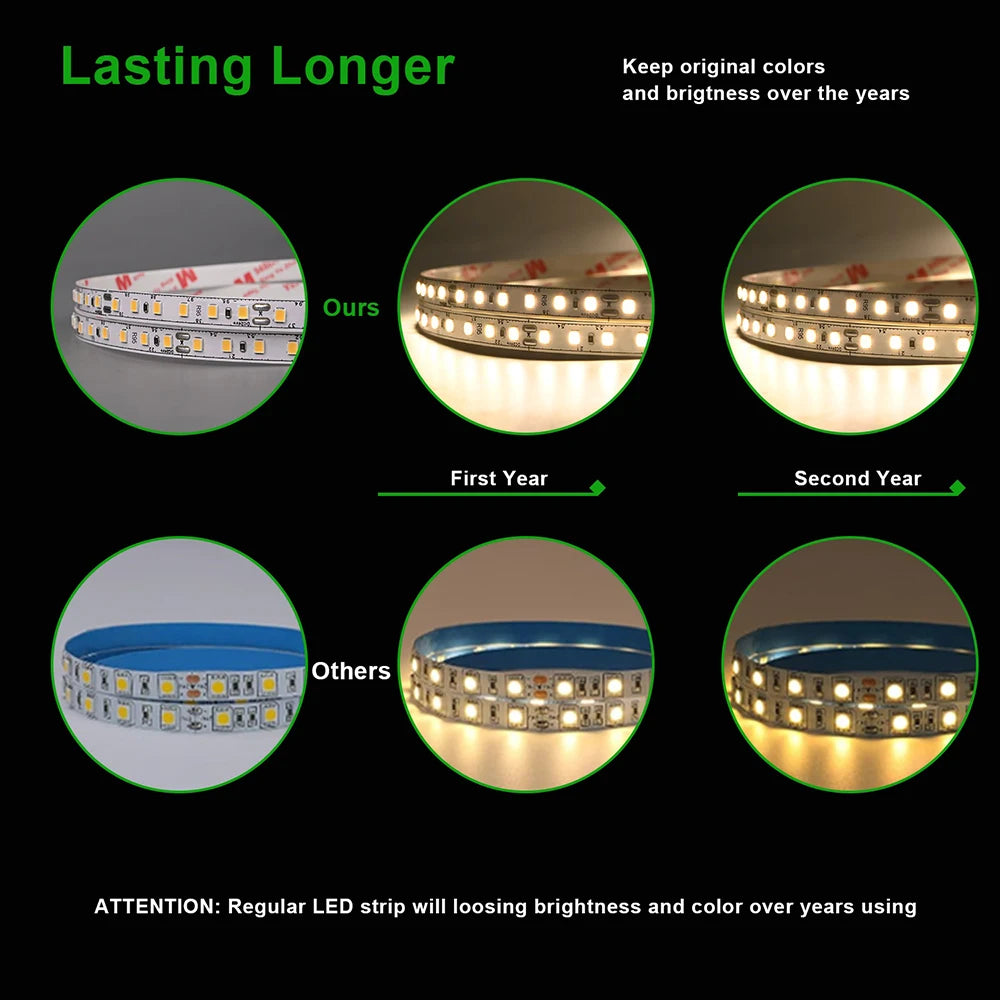 For Home Office Work 12V 24V RA95 smd2835 Strip Cri 120 Leds M
