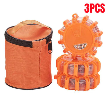 3PCS Road Flare Emergency Roadside Safety Beacon Disc Flashing