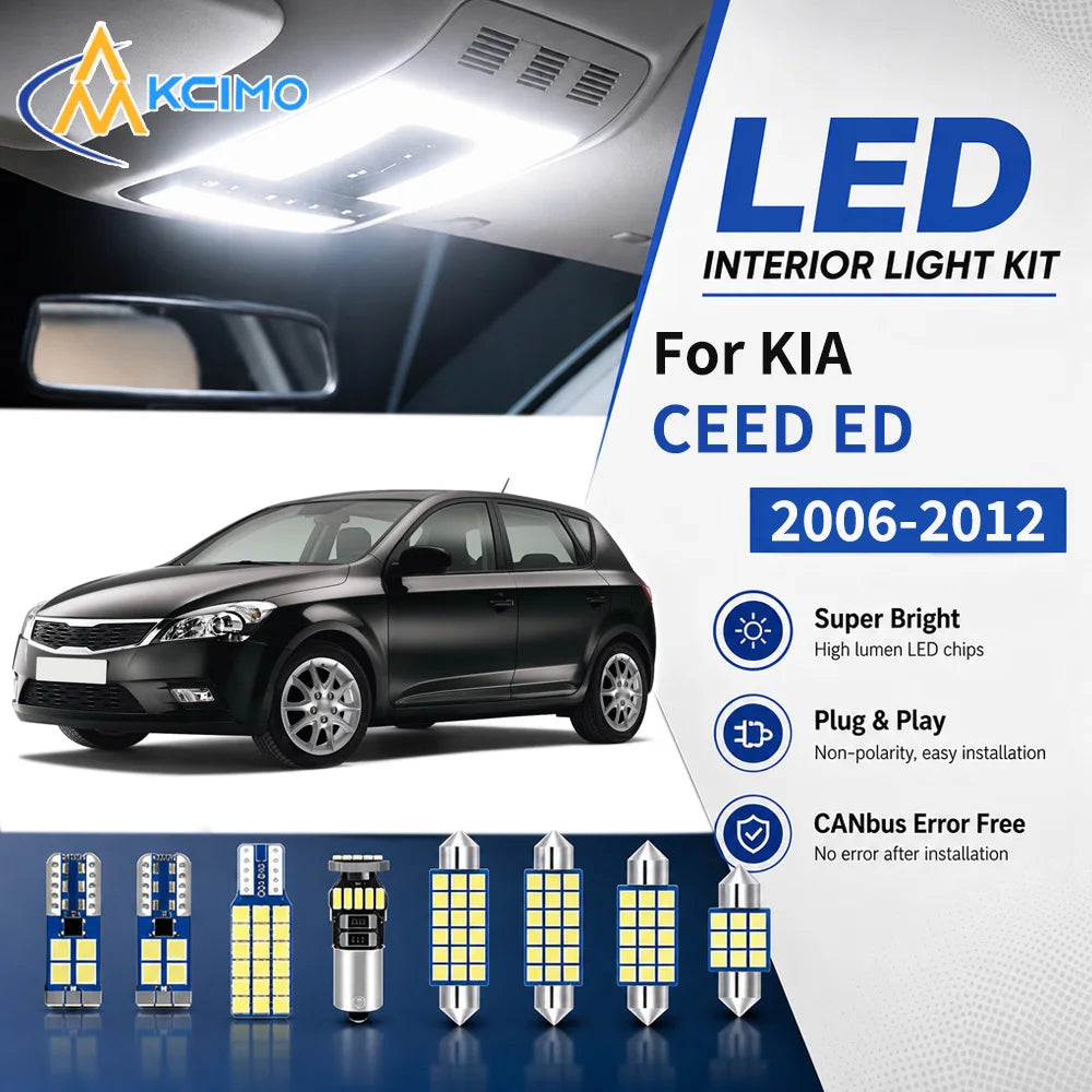 For Kia Ceed Ed 2006-2012 Canbus Kcimo Color Interior Bulb Kit